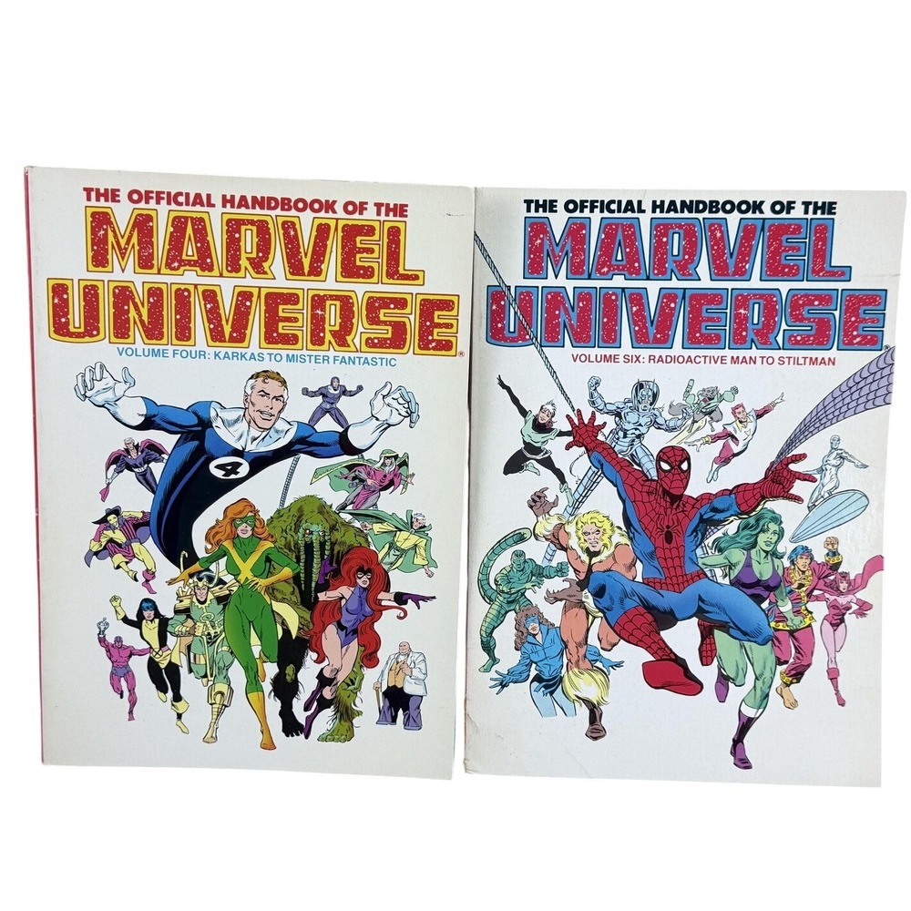 THE OFFICIAL HANDBOOK OF THE MARVEL‎ UNIVERSE Vol 4 & 6 Marvel White Paperback
